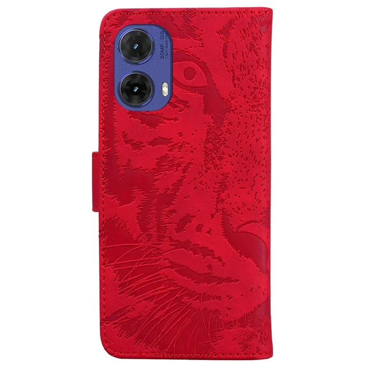 For Motorola Moto G85 5G / S50 Neo 5G Mobile Phone Stand Case Imprinted Tiger PU Leather Wallet Phone Cover