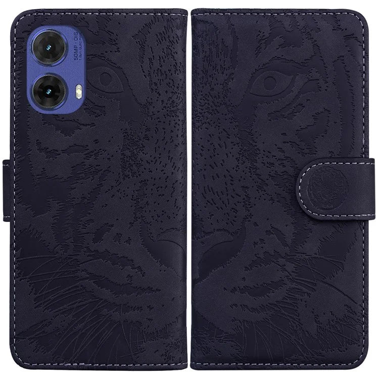For Motorola Moto G85 5G / S50 Neo 5G Mobile Phone Stand Case Imprinted Tiger PU Leather Wallet Phone Cover