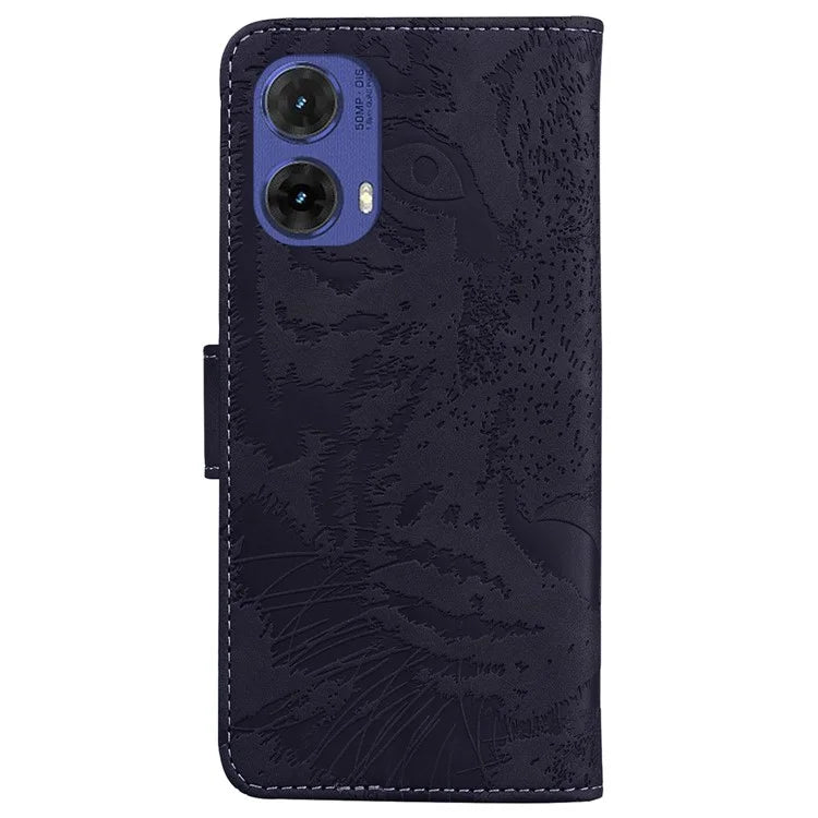 For Motorola Moto G85 5G / S50 Neo 5G Mobile Phone Stand Case Imprinted Tiger PU Leather Wallet Phone Cover