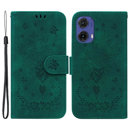 For Motorola Moto G85 5G / S50 Neo 5G Wallet Phone Stand Case PU Leather + TPU Phone Cover with Butterfly Flower Imprinted Pattern