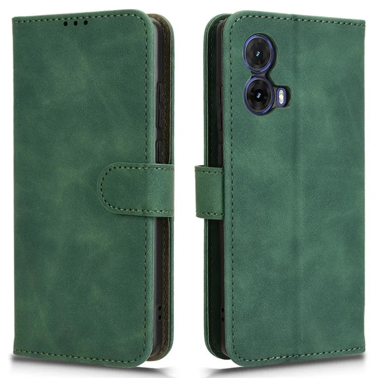 For Motorola Moto G85 5G / S50 Neo 5G Case Skin-Feel Leather Wallet Flip Anti-Drop Phone Cover