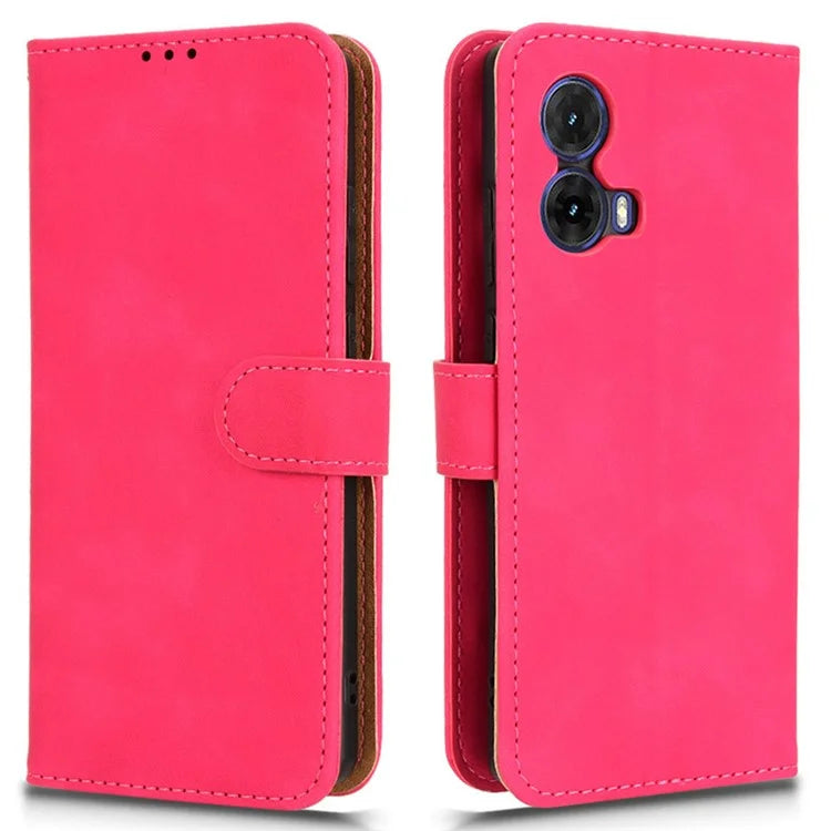 For Motorola Moto G85 5G / S50 Neo 5G Case Skin-Feel Leather Wallet Flip Anti-Drop Phone Cover
