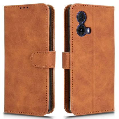 For Motorola Moto G85 5G / S50 Neo 5G Case Skin-Feel Leather Wallet Flip Anti-Drop Phone Cover