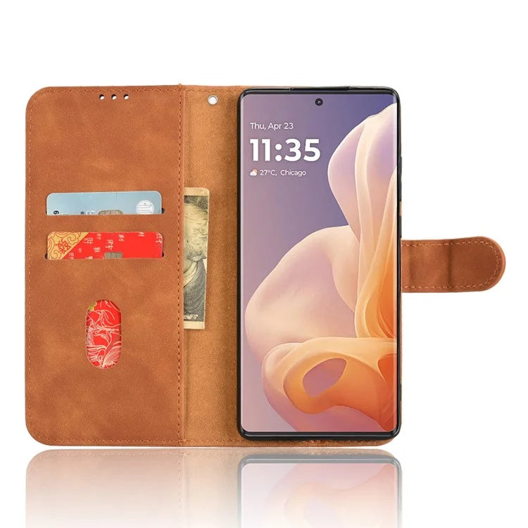 For Motorola Moto G85 5G / S50 Neo 5G Case Skin-Feel Leather Wallet Flip Anti-Drop Phone Cover