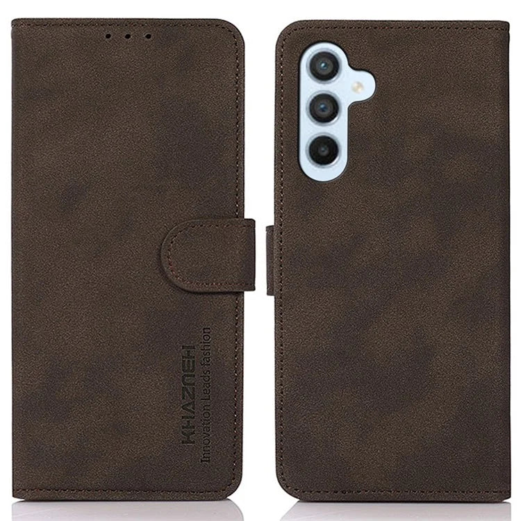 KHAZNEH For Samsung Galaxy S24 FE Case Leather Flip Stand Phone Cover Smooth Texture