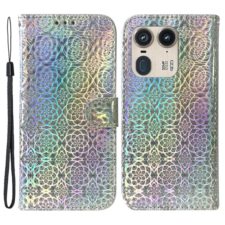 For Motorola Edge 50 Ultra 5G / Moto X50 Ultra 5G Dazzling Flower Wholesale Phone Case PU Leather Phone Cover