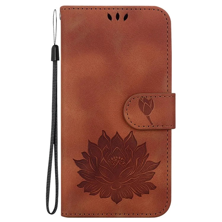 For Motorola Edge 50 Ultra 5G / Moto X50 Ultra 5G Wallet Phone Stand Case Imprinted Lotus Pattern PU Leather Phone Cover