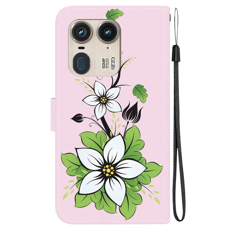 Wholesale Phone Case for Motorola Edge 50 Ultra 5G / Moto X50 Ultra Wallet Leather Phone Stand Cover with Pattern Printing