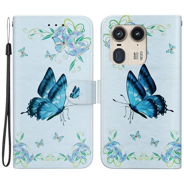 Wholesale Phone Case for Motorola Edge 50 Ultra 5G / Moto X50 Ultra Wallet Leather Phone Stand Cover with Pattern Printing