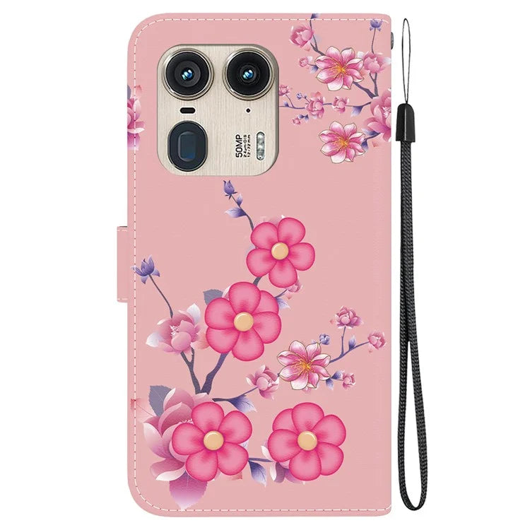 Wholesale Phone Case for Motorola Edge 50 Ultra 5G / Moto X50 Ultra Wallet Leather Phone Stand Cover with Pattern Printing
