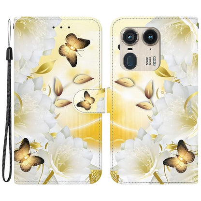 Wholesale Phone Case for Motorola Edge 50 Ultra 5G / Moto X50 Ultra Wallet Leather Phone Stand Cover with Pattern Printing