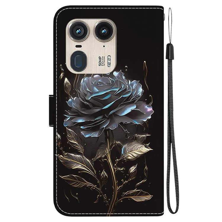 Wholesale Phone Case for Motorola Edge 50 Ultra 5G / Moto X50 Ultra Wallet Leather Phone Stand Cover with Pattern Printing
