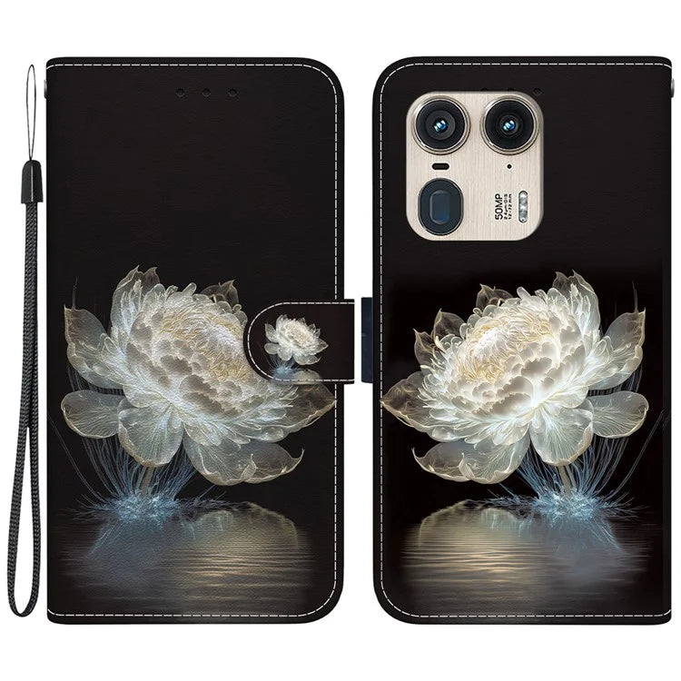 Wholesale Phone Case for Motorola Edge 50 Ultra 5G / Moto X50 Ultra Wallet Leather Phone Stand Cover with Pattern Printing
