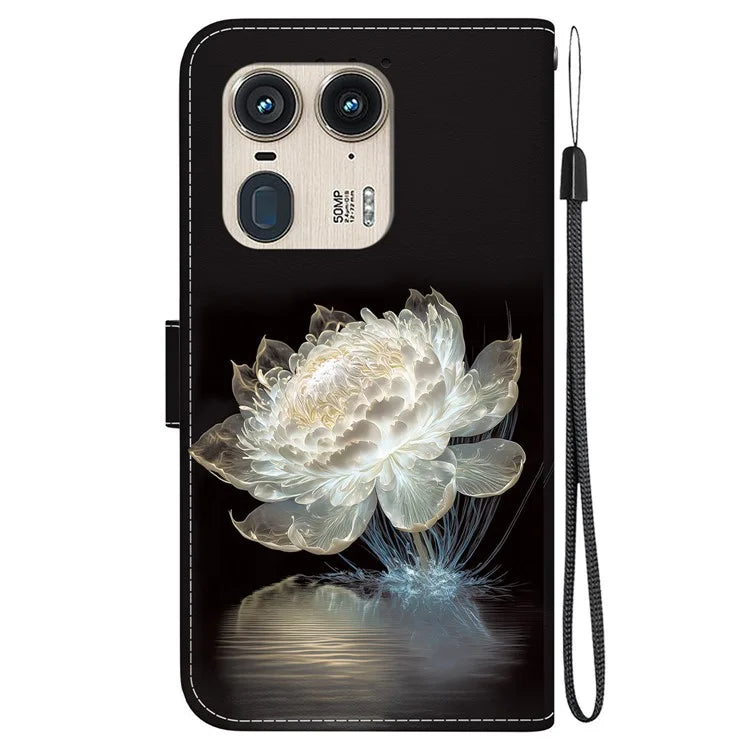 Wholesale Phone Case for Motorola Edge 50 Ultra 5G / Moto X50 Ultra Wallet Leather Phone Stand Cover with Pattern Printing