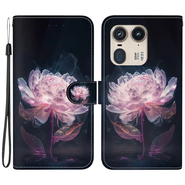 Wholesale Phone Case for Motorola Edge 50 Ultra 5G / Moto X50 Ultra Wallet Leather Phone Stand Cover with Pattern Printing