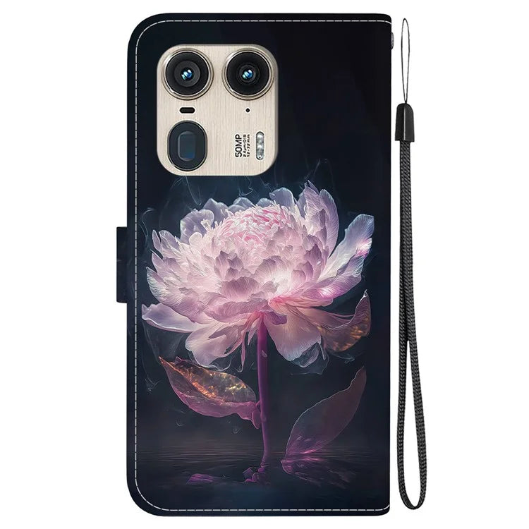 Wholesale Phone Case for Motorola Edge 50 Ultra 5G / Moto X50 Ultra Wallet Leather Phone Stand Cover with Pattern Printing