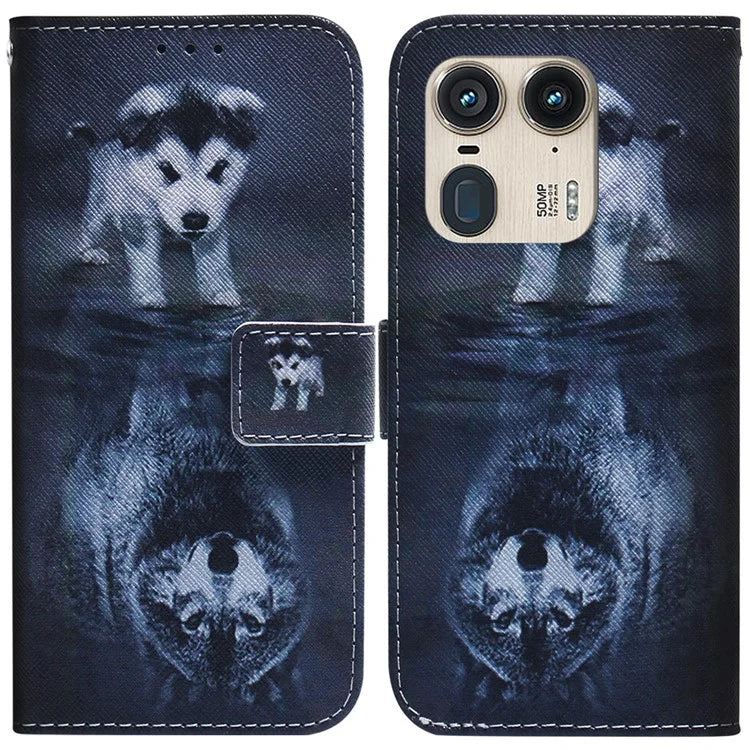 PU Leather Phone Case for Motorola Moto X50 Ultra 5G / Edge 50 Ultra Wallet Phone Stand Cover with Pattern Printing