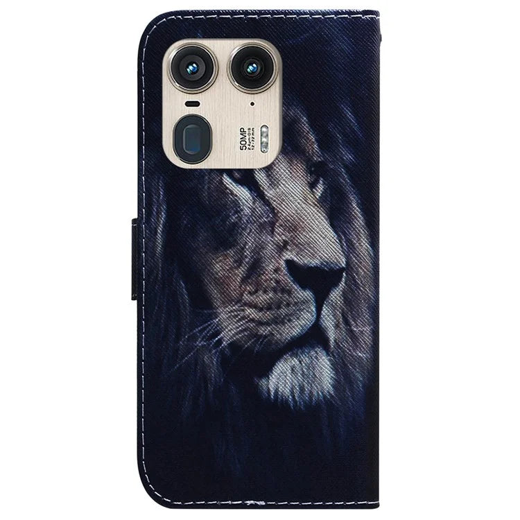 PU Leather Phone Case for Motorola Moto X50 Ultra 5G / Edge 50 Ultra Wallet Phone Stand Cover with Pattern Printing