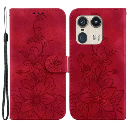 For Motorola Edge 50 Ultra 5G / Moto X50 Ultra 5G Phone Case PU Leather Wallet Cover Flower Imprinted