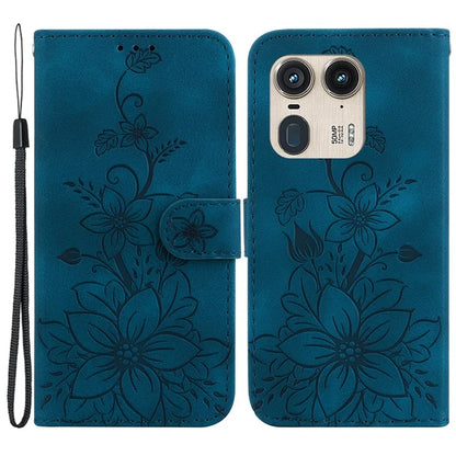 For Motorola Edge 50 Ultra 5G / Moto X50 Ultra 5G Phone Case PU Leather Wallet Cover Flower Imprinted