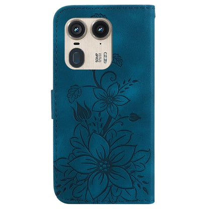 For Motorola Edge 50 Ultra 5G / Moto X50 Ultra 5G Phone Case PU Leather Wallet Cover Flower Imprinted