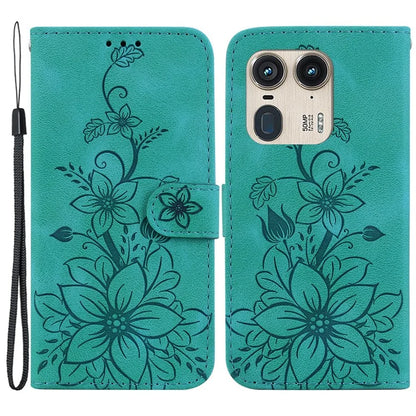 For Motorola Edge 50 Ultra 5G / Moto X50 Ultra 5G Phone Case PU Leather Wallet Cover Flower Imprinted