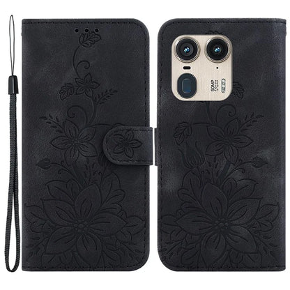 For Motorola Edge 50 Ultra 5G / Moto X50 Ultra 5G Phone Case PU Leather Wallet Cover Flower Imprinted