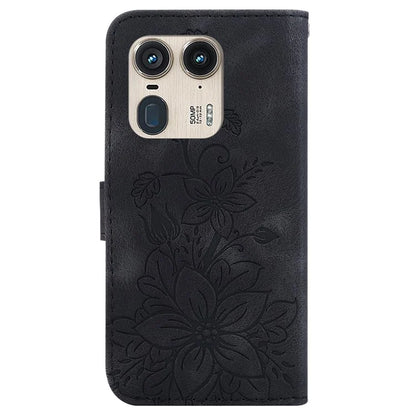 For Motorola Edge 50 Ultra 5G / Moto X50 Ultra 5G Phone Case PU Leather Wallet Cover Flower Imprinted