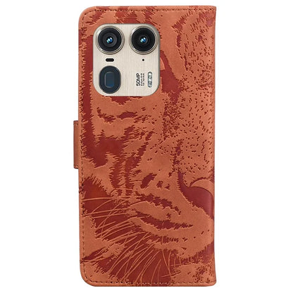 For Motorola Edge 50 Ultra 5G / Moto X50 Ultra 5G Case Tiger Imprint PU Leather Flip Phone Cover