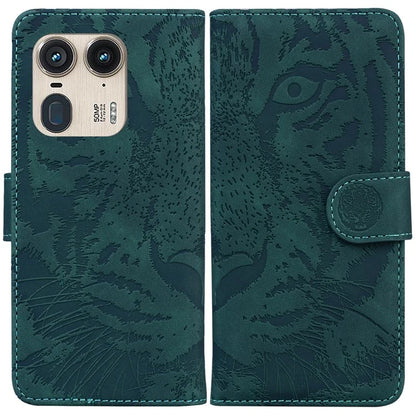 For Motorola Edge 50 Ultra 5G / Moto X50 Ultra 5G Case Tiger Imprint PU Leather Flip Phone Cover