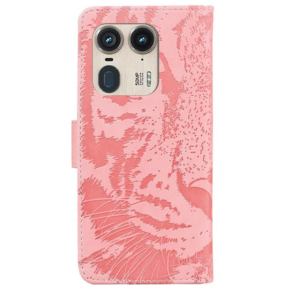 For Motorola Edge 50 Ultra 5G / Moto X50 Ultra 5G Case Tiger Imprint PU Leather Flip Phone Cover