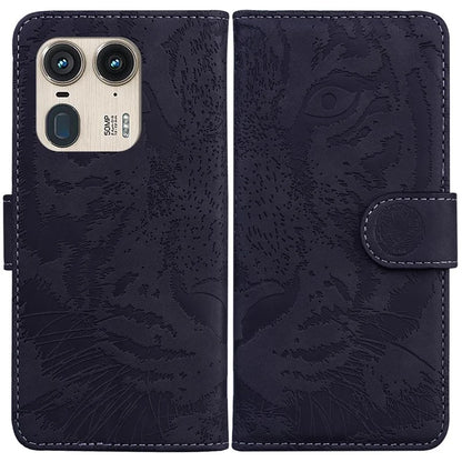 For Motorola Edge 50 Ultra 5G / Moto X50 Ultra 5G Case Tiger Imprint PU Leather Flip Phone Cover