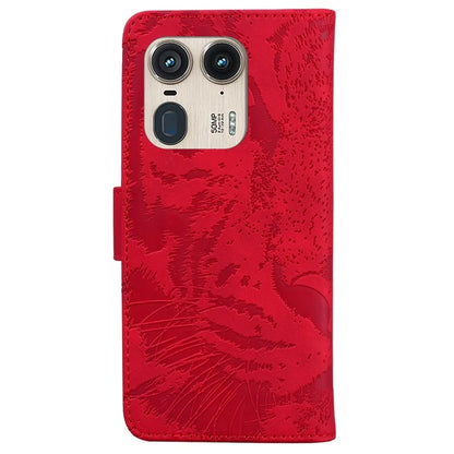 For Motorola Edge 50 Ultra 5G / Moto X50 Ultra 5G Case Tiger Imprint PU Leather Flip Phone Cover