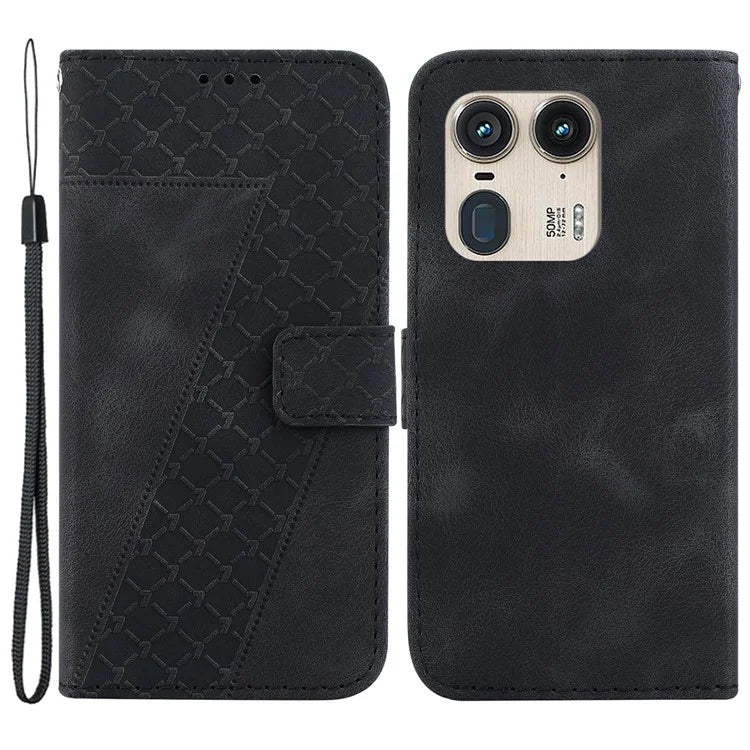 For Motorola Edge 50 Ultra 5G / Moto X50 Ultra 5G Case PU Leather Imprint Wallet Phone Cover