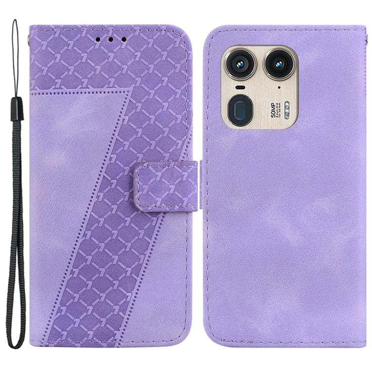 For Motorola Edge 50 Ultra 5G / Moto X50 Ultra 5G Case PU Leather Imprint Wallet Phone Cover