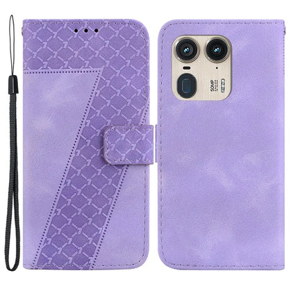 For Motorola Edge 50 Ultra 5G / Moto X50 Ultra 5G Case PU Leather Imprint Wallet Phone Cover