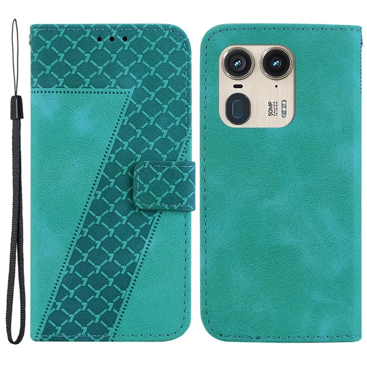For Motorola Edge 50 Ultra 5G / Moto X50 Ultra 5G Case PU Leather Imprint Wallet Phone Cover