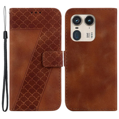 For Motorola Edge 50 Ultra 5G / Moto X50 Ultra 5G Case PU Leather Imprint Wallet Phone Cover