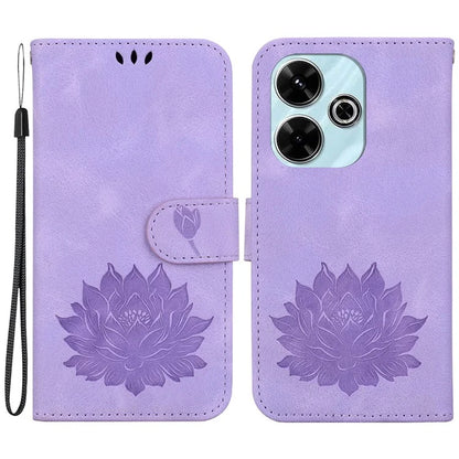 For Xiaomi Redmi 13 5G / 13 4G / Poco M6 4G Phone Case Lotus Imprint Leather Flip Wallet Cover