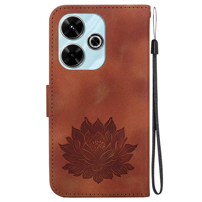 For Xiaomi Redmi 13 5G / 13 4G / Poco M6 4G Phone Case Lotus Imprint Leather Flip Wallet Cover