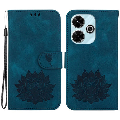 For Xiaomi Redmi 13 5G / 13 4G / Poco M6 4G Phone Case Lotus Imprint Leather Flip Wallet Cover