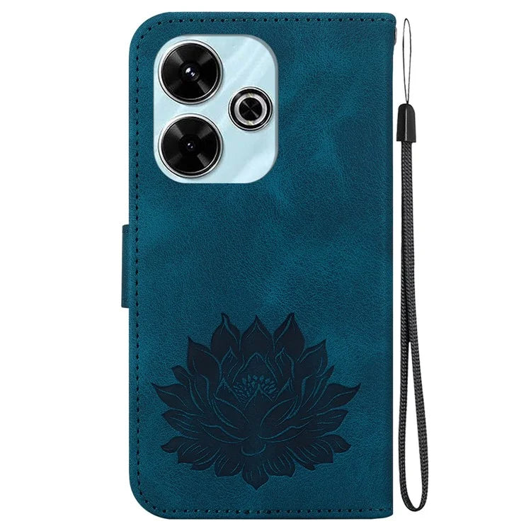 For Xiaomi Redmi 13 5G / 13 4G / Poco M6 4G Phone Case Lotus Imprint Leather Flip Wallet Cover