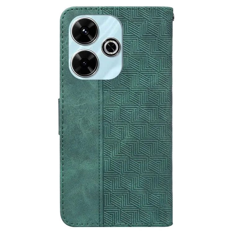 For Xiaomi Redmi 13 5G / 13 4G / Poco M6 4G Case PU Leather Wallet Geometry Imprint Phone Cover