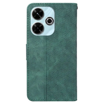 For Xiaomi Redmi 13 5G / 13 4G / Poco M6 4G Case PU Leather Wallet Geometry Imprint Phone Cover