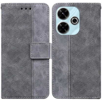 For Xiaomi Redmi 13 5G / 13 4G / Poco M6 4G Case PU Leather Wallet Geometry Imprint Phone Cover