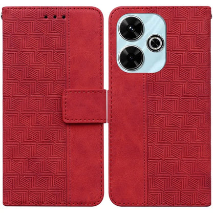 For Xiaomi Redmi 13 5G / 13 4G / Poco M6 4G Case PU Leather Wallet Geometry Imprint Phone Cover