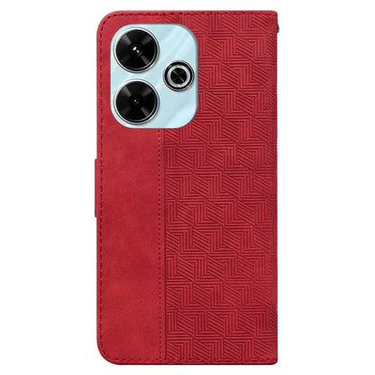 For Xiaomi Redmi 13 5G / 13 4G / Poco M6 4G Case PU Leather Wallet Geometry Imprint Phone Cover