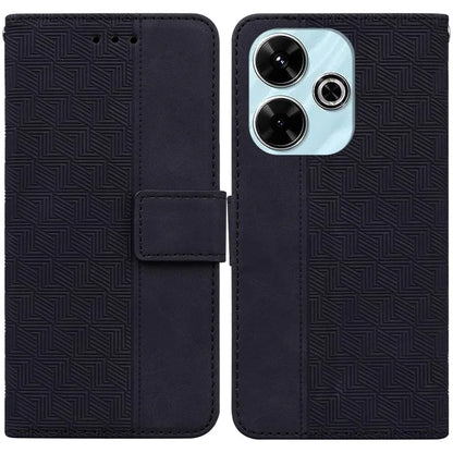 For Xiaomi Redmi 13 5G / 13 4G / Poco M6 4G Case PU Leather Wallet Geometry Imprint Phone Cover