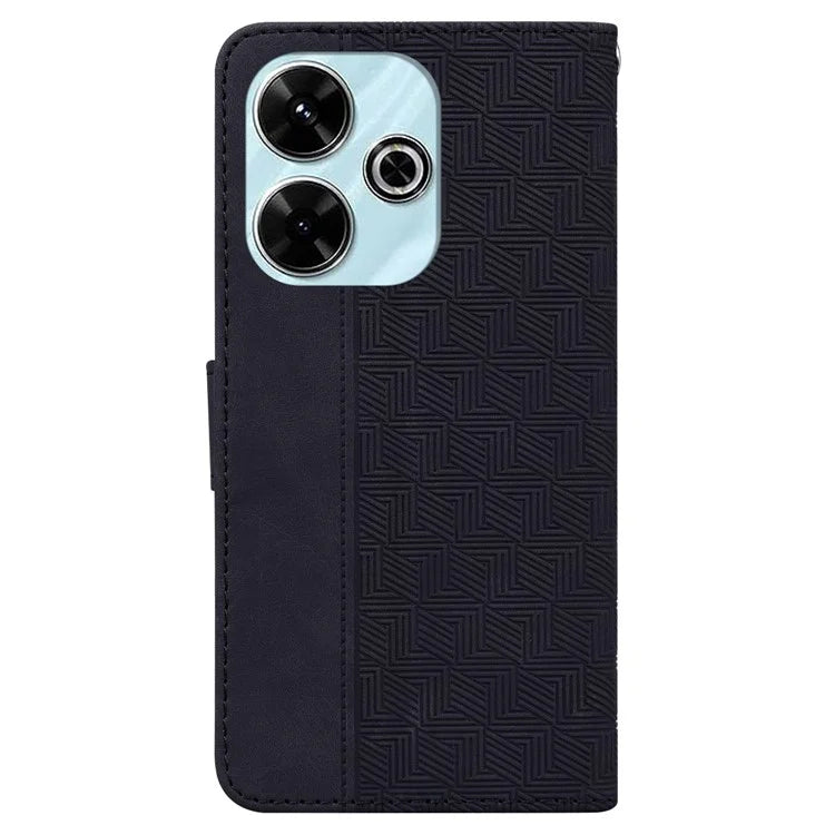 For Xiaomi Redmi 13 5G / 13 4G / Poco M6 4G Case PU Leather Wallet Geometry Imprint Phone Cover