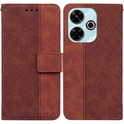 For Xiaomi Redmi 13 5G / 13 4G / Poco M6 4G Case PU Leather Wallet Geometry Imprint Phone Cover